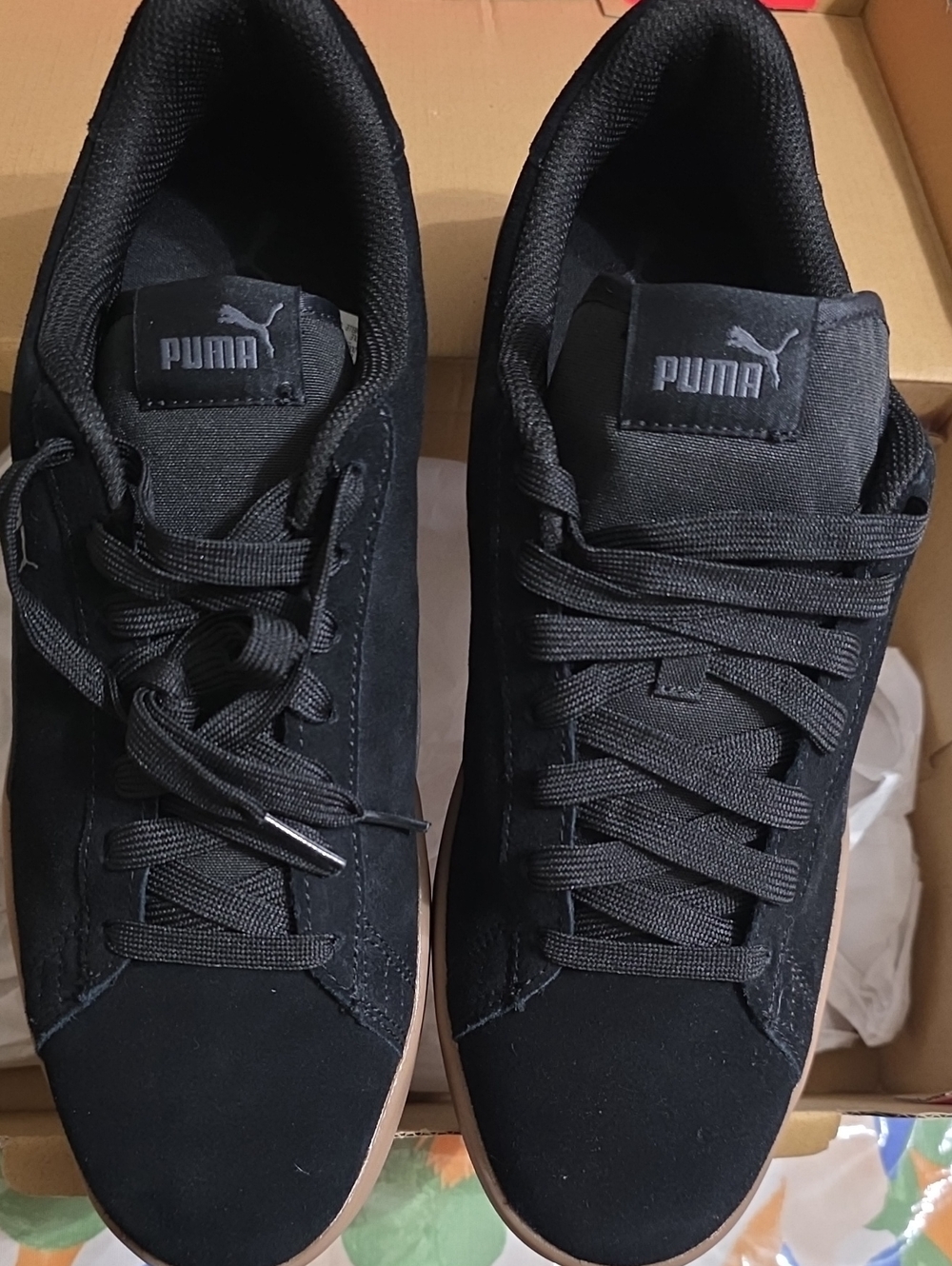 Puma Black Low-Top Sneakers with Gum-Style Sole